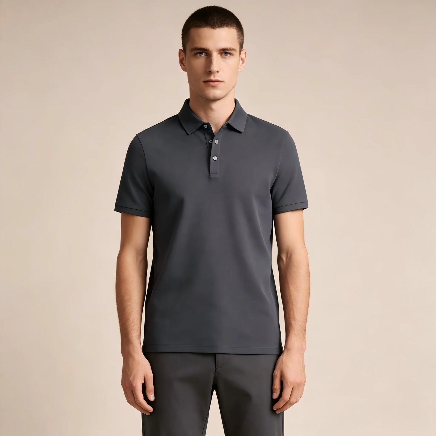 Men's Summer High-end Personalized Trend Polo Shirt Pineapple Jacquard Knit Fabric Breathable Cotton