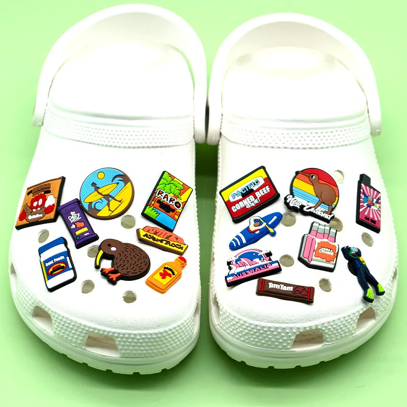 1/50/90pcs Australia Style Shoe Accessories Charms Koala Kangaroo Shoe Decoration for Sandals Food Fits All Clogs Kids Gift