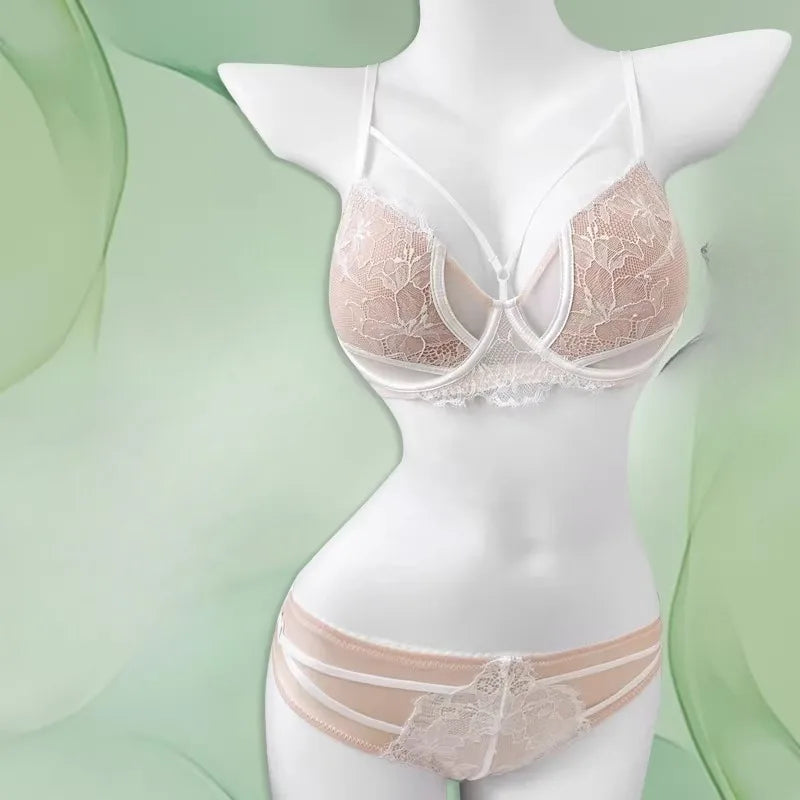 Hot Sale French Lace Bra Soft Underwire High Support Push Up Anti Sagging Sexy Nude Back Stylish Bra Size S-XL 32-38 Hot Search