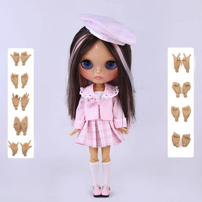 ICY DBS Blyth Doll 1/6 Joint 30cm tan Skin Glossy Face Female Set Doll BJD Toy Gift