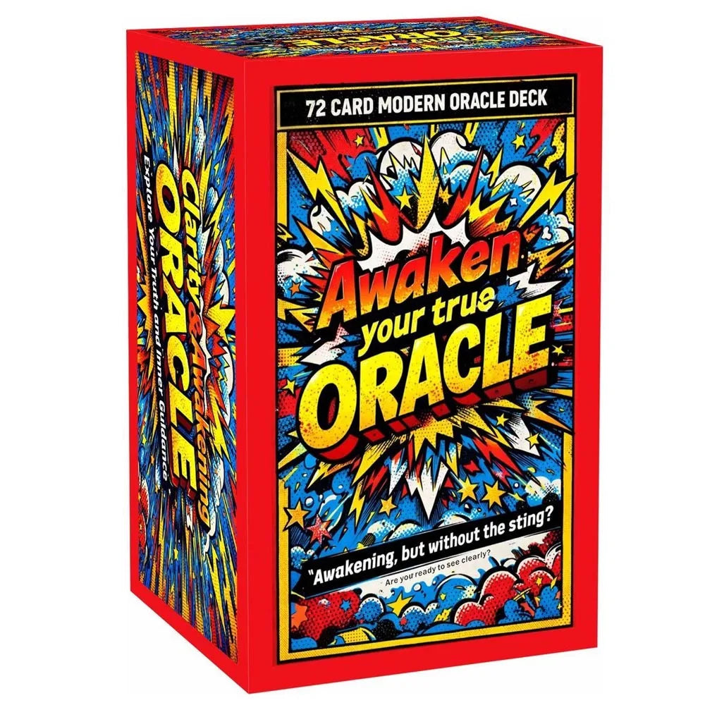 72Pcs, Awaken Your True Oracle Cards Set, Modern Pop Art Design, Self-Reflection & Emotional Insight Tools