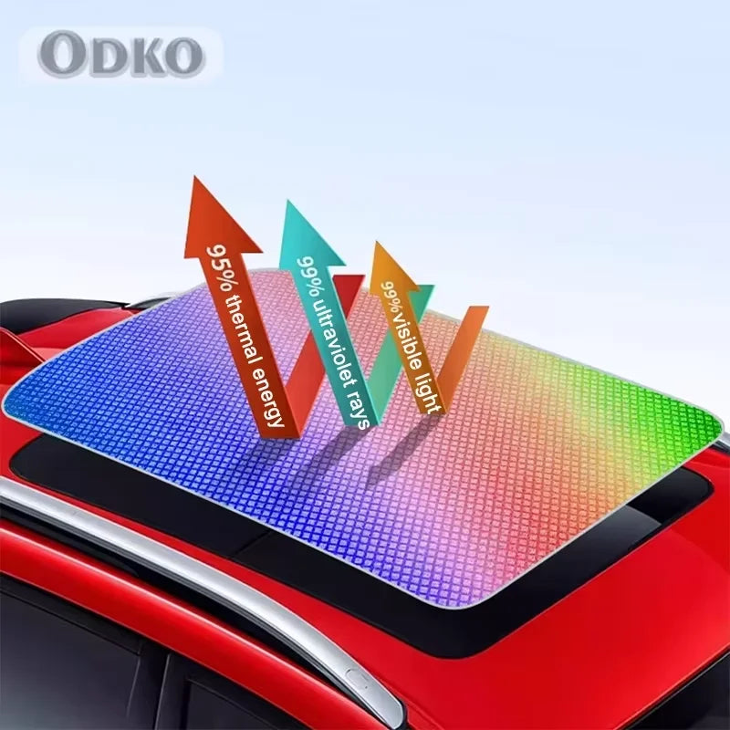 Roof Sunshade Fit For Audi Q4 e-tron 2021-2023 2024 Car Electrostatic Adsorption Sunroof Sunshade Skylight Blind Shading Sticker