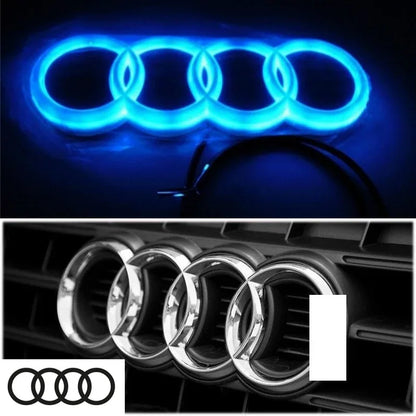 Car front grille 4D LED logo light front ring Sticker suitable for Audi A3 A4 A5 A6 A7 S3 S5 S6 S7 Q3 Q5 car supplies.