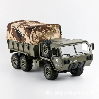 Remote Control Scale Wheeled Truck 1:16 Remote Control Vehicle Model Six Wheel Drive WiFi Cameras Simulation Military Card Rc
