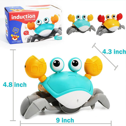 Crawling Crab Baby Toy, Interactive Infant Tummy Time Crab with Music, Toddler Walking Dancing Crab, Funny Birthday Gifts
