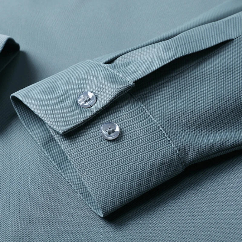 New Long-sleeved POLO Men Can Be Stretched for Business Leisure in Solid Colors, Suitable for Daily Commuting  T-shirts.M-4XL