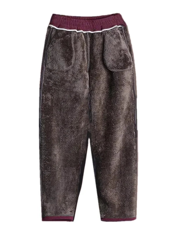Thickened Lamb Velvet Fleece Lined New Loose Harlan Pants Fashionable All Match Casual Pants mid Aged And Elderly Best Selling