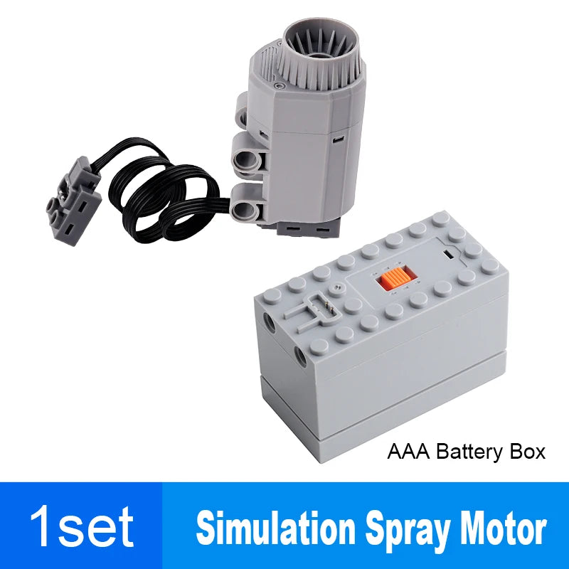 New MOC Simulated Spray Motor Smoke Electric Exhaust Parts Building Blocks Car PF Model Technical Parts Power Functions Motor