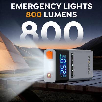 9000A car battery emergency jump starter, 26800mAh battery capacity, portable power bank, 150PSI air pump, car battery emergency booster.