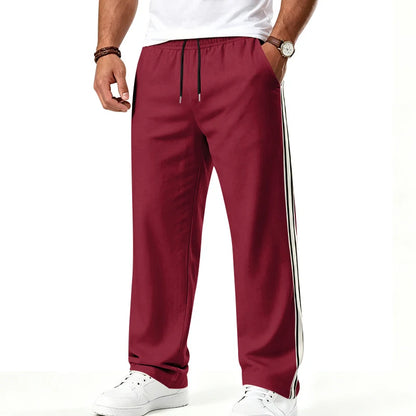 2026 Men Colorful Webbing Straight Sweatpants, Drawstring Loose Joggers For Gym Sports Wholesale EU US