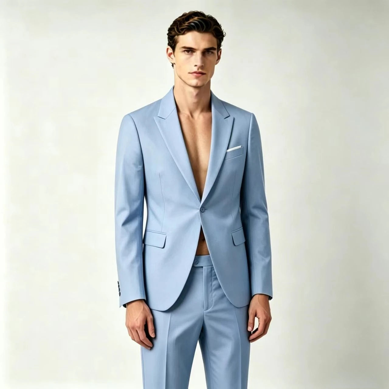 Men's Suit Lightweight Wedding Eegant 2 Piece Set Solid Color Formal Business Blazer Pants Classic Tuxedo for Party Groomsmen