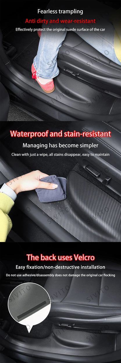 For Tesla Model YL Launch 2026 TPE Front Rear Door Sill Protector Threshold Strip Anti-kick Guard Panel Interior Decoration Set