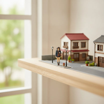 School Girl Miniature Hand-Painted 3D Printed Figurine for Hobbyists, Diorama, Model Scene