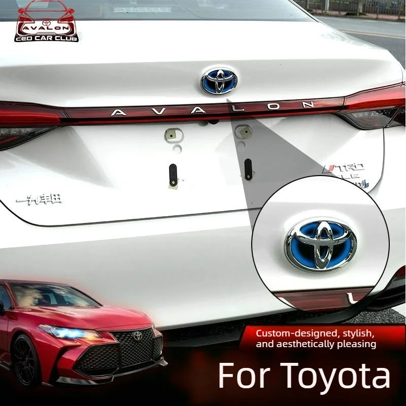 1x Blue Bottom Front Grille Badge Trunk Car Logo Emblem Suitable for Toyota RAV4 CAMRY COROLLA LANDCRUSER RAV4 VIOS SIENNA YARLS
