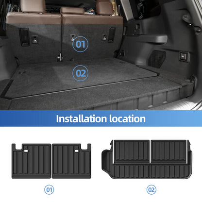 RHD for 2024 Toyota Land Cruiser Prado J250 7seat Fuel Only Fit Right Rudder Car Floor Mats Trunk Pad TPE 3D Foot Mat Black