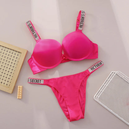 V Bra Panty Set Women Lace Push Up Bralette Seamless Comfortable Breathable Lingerie Home Wear Set Lingerie Set Underwear Set