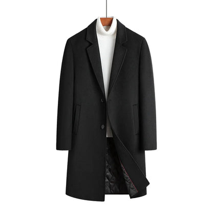 Long Jacket Men Clothing Men's Autumn Trench Coat Warm Woolen Overcoat Male Winter Men's Wear Woollen Coat Male Warm Mens New