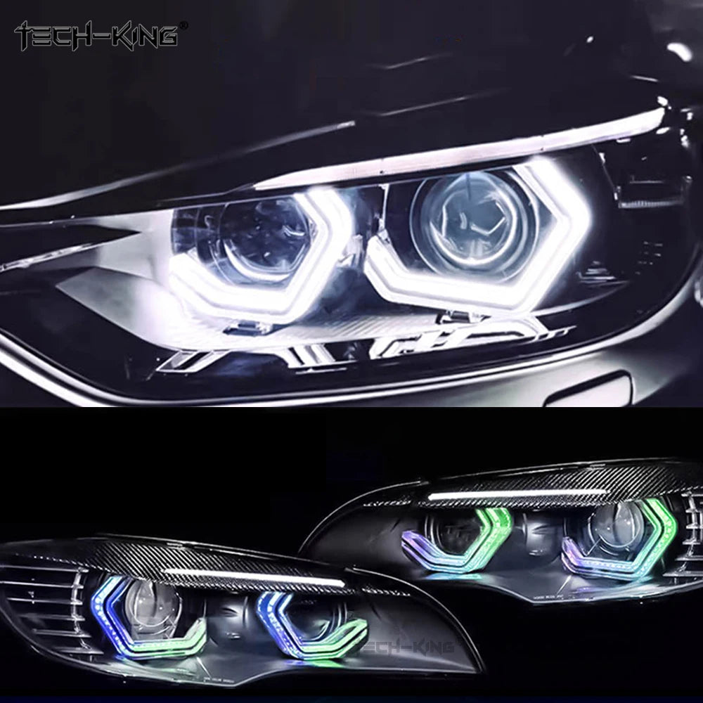 Car headlight Angel Eye F01 F02 F03 F04 RGB dynamic light LED side cover decorative light ring white light Yellow light RGBW