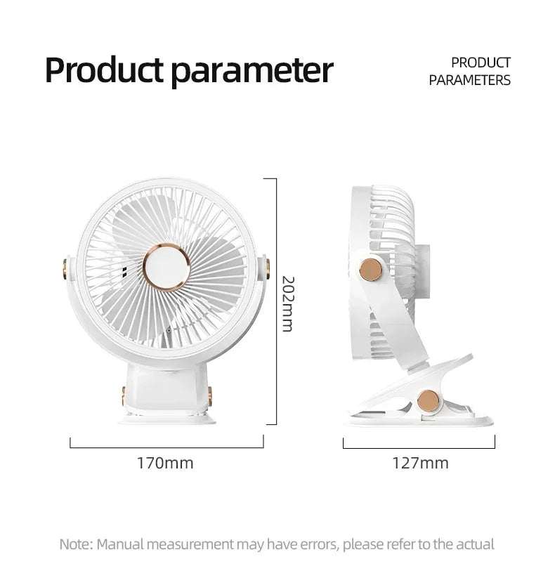 Car Rechargeable Desktop 2000mAh Portable Outdoor Home Fan Air Cycle Device Wireless Ceiling Mounted WithLED Light Clip on Amagi
