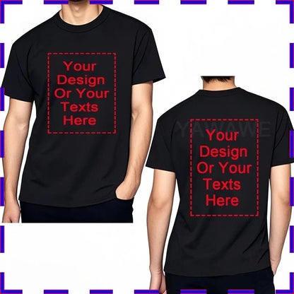 Customized Tee Shirt For Men Design Your Logo Here Cotton Unisex Tshirt  Cotton Summer Top Fashion Unisex Tshirt