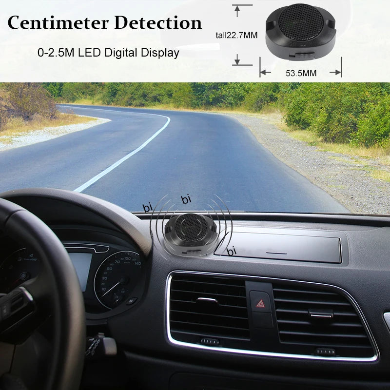 12V 16.5mm Flat Probe Parking Sensor Kit 4 Sensors Buzzer Detector Reversing Radar Universal Auto Auxiliary Safety Accessories
