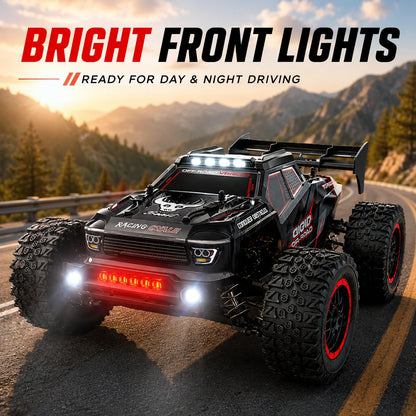 75km/h 2.4G Remote Control RC Car 4WD All Terrain Vehicle High Grip Tire Aerodynamic Tail For Mud Gravel Grass Park Outdoor Racing Hobby Toy