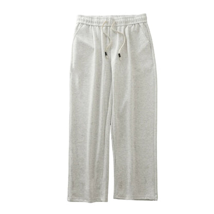 DUKEEN Pique Fabrics Sweatpants for Men Loose Causal Straight Legged Trouse Autumn and Winter Solid Colors Sports Fleece Pants
