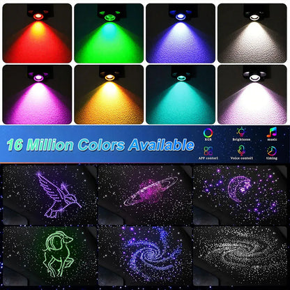 Car Styling DIY Car Starry Sky Light Auto Home Fiber Optic Lights Atmosphere Lamp Music Control Ceiling Lights RGB 16W 8 Colors