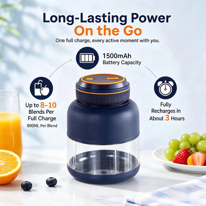 1300ML Portable Electric Juicer Blender for Home, USB Charging, Fruit Juicer, Lemon, Orange, Fruit Juicing, Outdoor Juicer