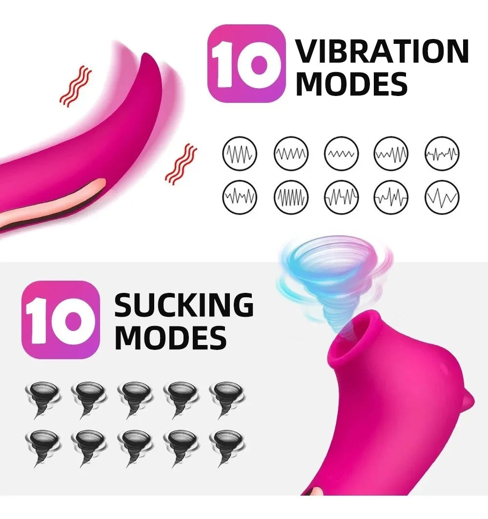 Powerful Clitoris Sucking Vibrator for Women Nipple Oral Vacuum Stimulator Massager Dildo Female Masturbator Sex Toys for Adult