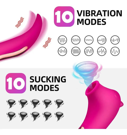 Powerful Clitoris Sucking Vibrator for Women Nipple Oral Vacuum Stimulator Massager Dildo Female Masturbator Sex Toys for Adult