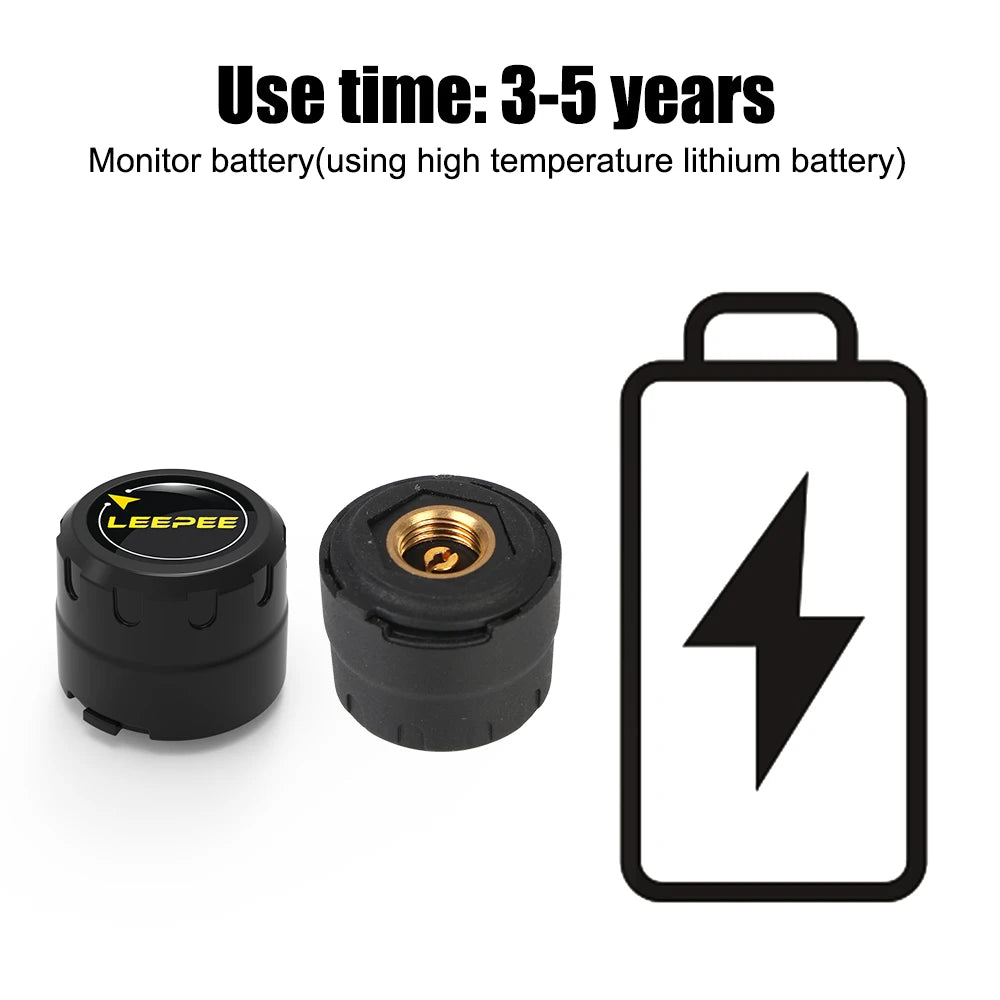 Tire Pressure Sensor Monitor System Motorcycle TPMS External Sensors Android/IOS General Bluetooth-Compatible 4.0 5.0