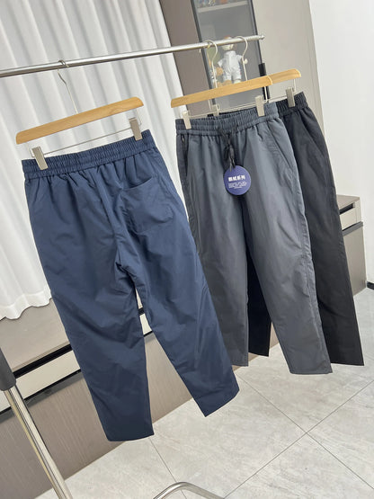 Rare Find! Goose down Series! Men's Winter Lightweight Warm Outdoor Casual down Pants Trendy Straight Leg Long Trousers