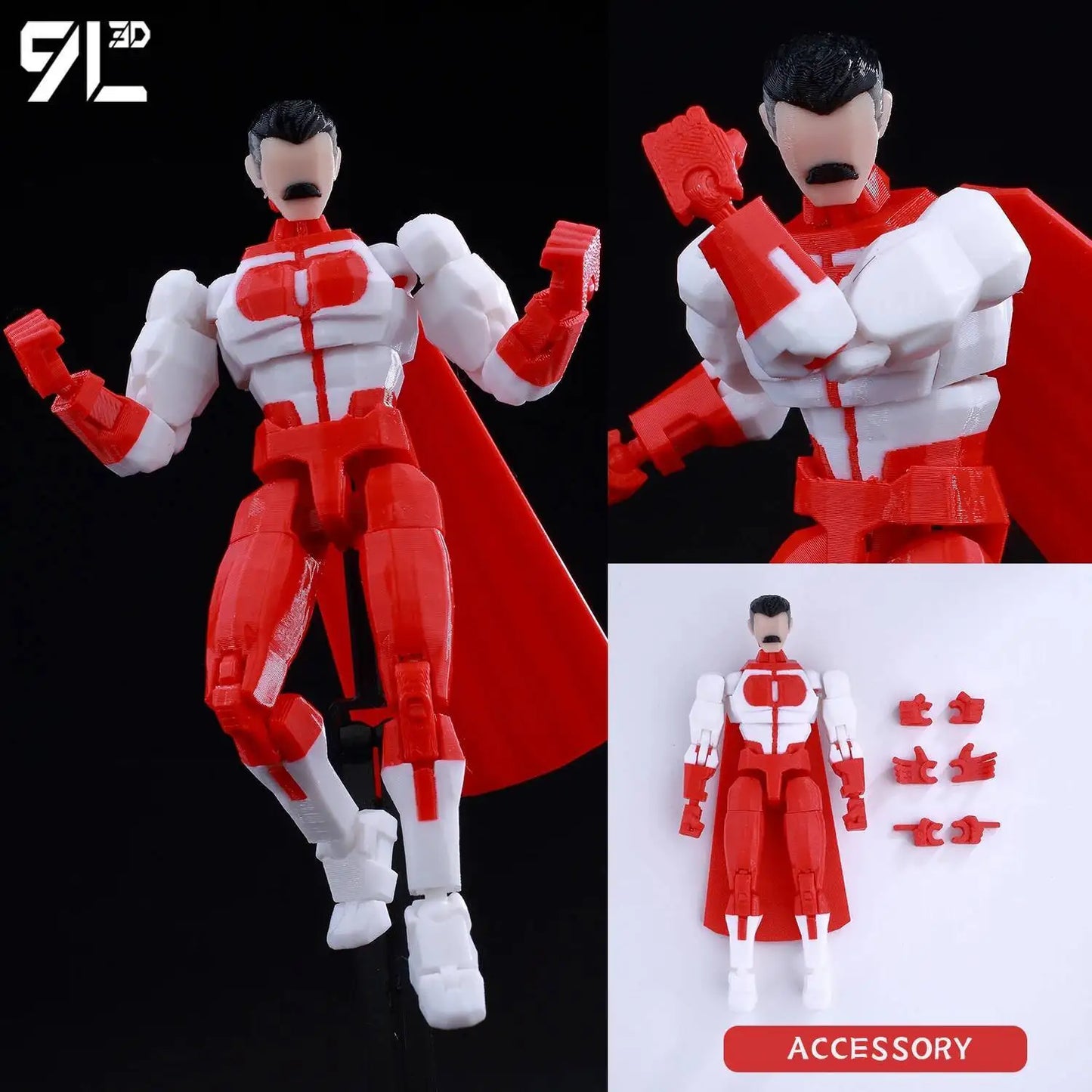 9L3D Printed Superheroes Invincible 2.0 Anime Multi-Jointed Shapeshift Toys Action Figures Mannequin Model Ornaments Gifts