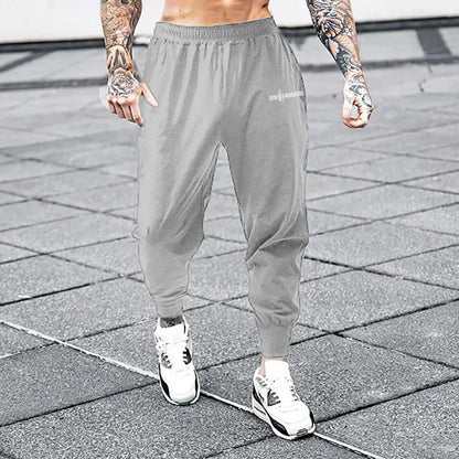 Gym Fitness Running Sport Trousers Men's Casual Bodybuilding Training Bottoms Summer Ultra-thin Breathable Quick-drying Pants