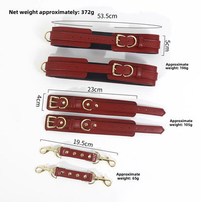 BDSM PU Leather Waist To Wrist Restraint Harness Set Adjustable Bondage Belt with Cuffs Slave Role Play Adult Sex Toy for Women