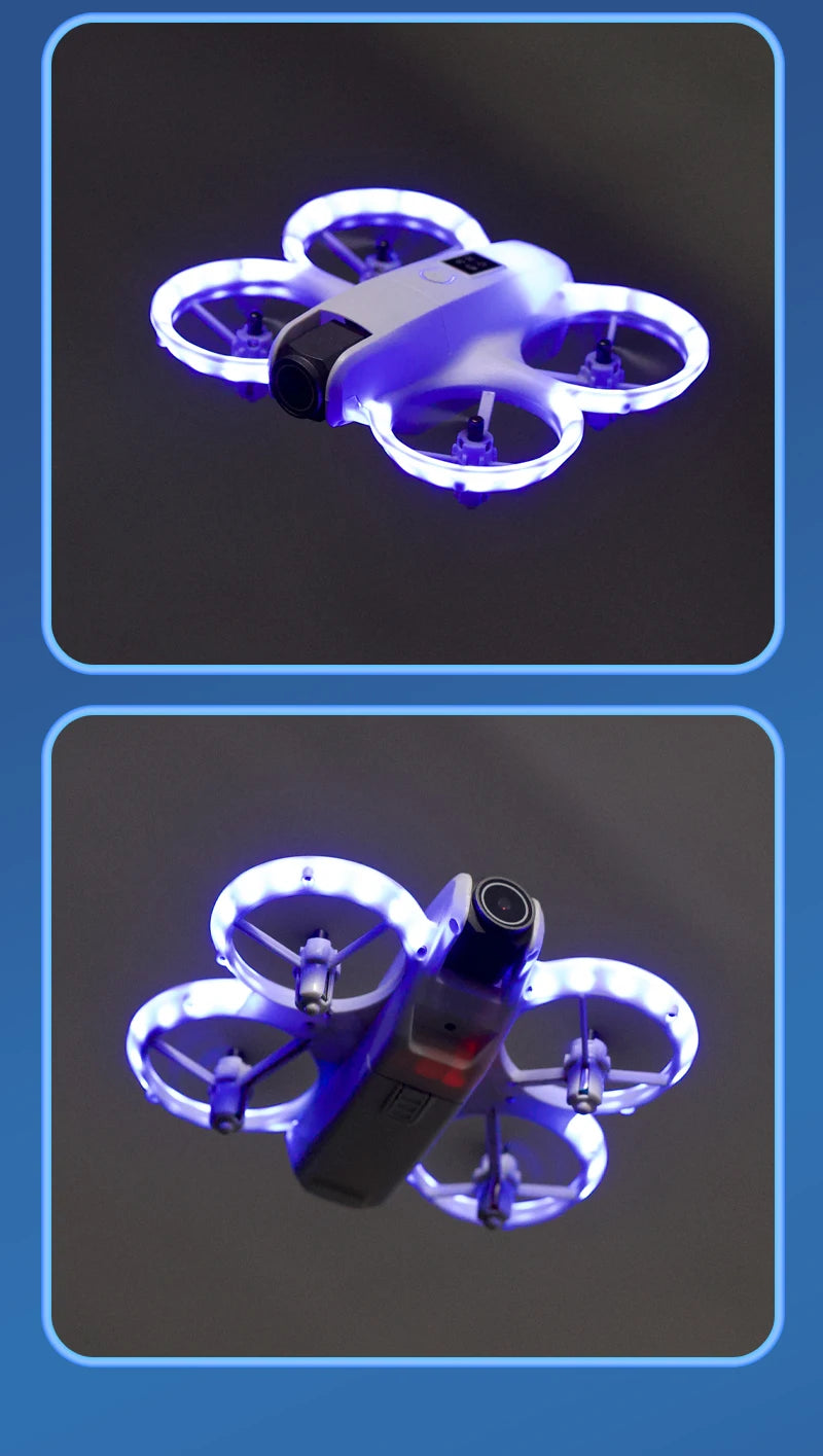 New H135 Mini Drone WIFI FPV Hover Professional 4K Camera Pocket Coloful Lights Dron Rc Plane Foldable Quadcopter RC Toys Gifts