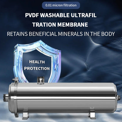 Commercial Ultrafiltration Water Purifier Stainless Steel 8000L Water Filters System 0.01μm Membrane Kitchen Water Purifiers