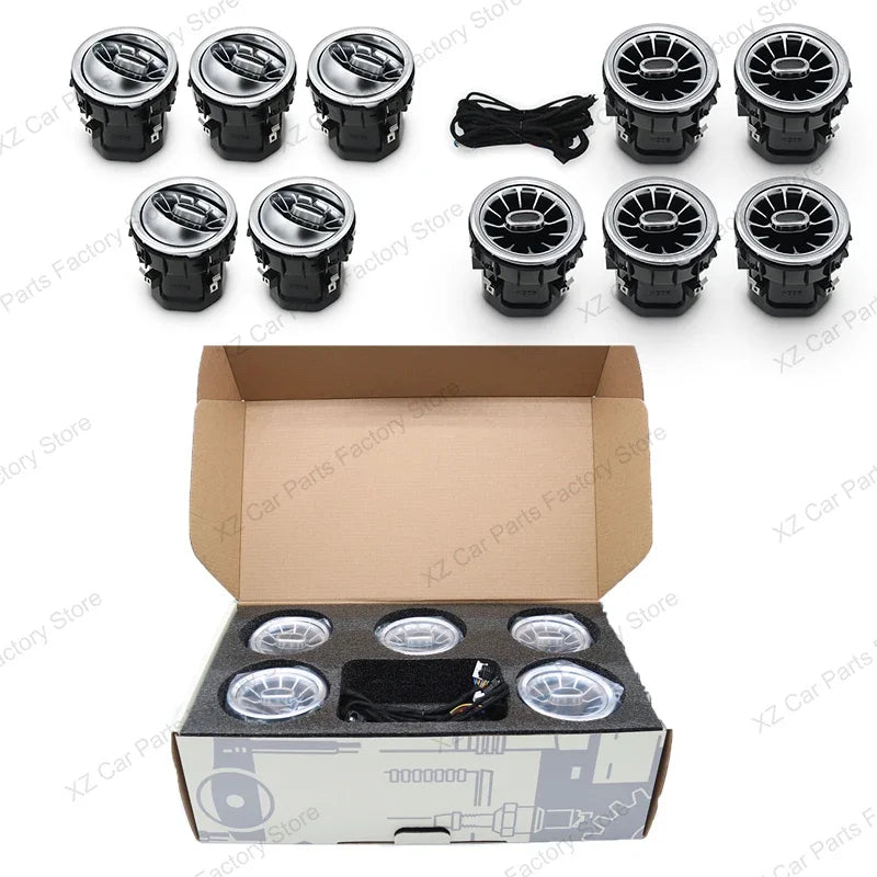 For Mercedes Benz C-class W205 Air Vent 3/64 Color Front and Rear Air Vent Ambient Light Turbine Nozzle Original APP Control
