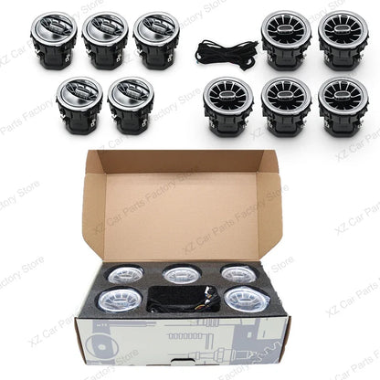 For Mercedes Benz C-class W205 Air Vent 3/64 Color Front and Rear Air Vent Ambient Light Turbine Nozzle Original APP Control