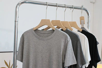 Ultra-Hand Feel Short Modal T-Shirt Women's  Summer 2025 Slimming round Neck Short Sleeve  Color Base Shirt