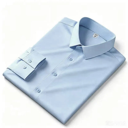Black shirt men's long sleeved non ironing and wrinkle resistant solid color business casual men's spring shirt size