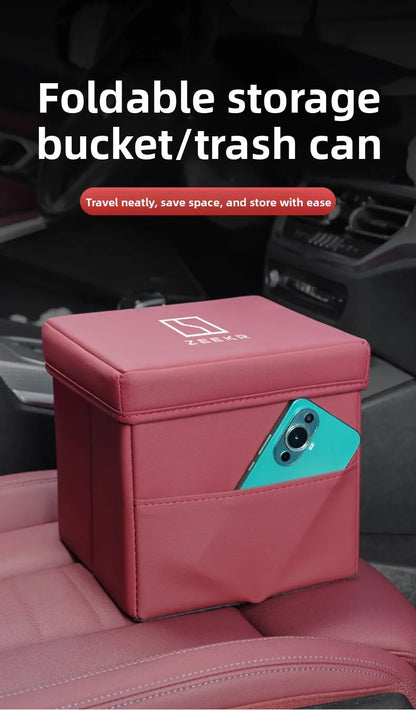 Suitable for ZEEKR 007gt 7X zeekr 001 009 Zeekr 9x mix car trash can and folding storage box for car interior