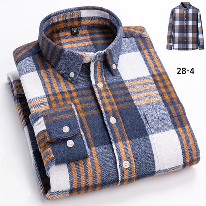 New in Shirt Plus Size 7XL 100% Cotton Long-Sleeve Shirts for Men Slim Fit Casual Plain Shirt Soft Keroan Designer Plaid Clothin