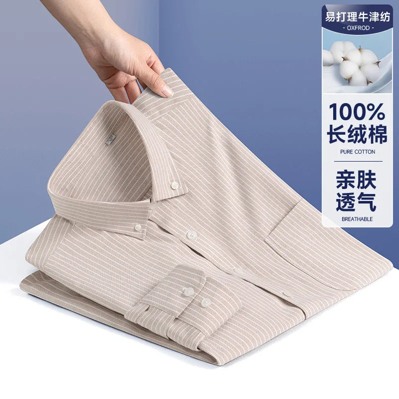Men Formal Shirt Spring Autumn Long Sleeve Office Solid Color Fashion Business Pocket White Social Pocket Office White Shirt 5XL