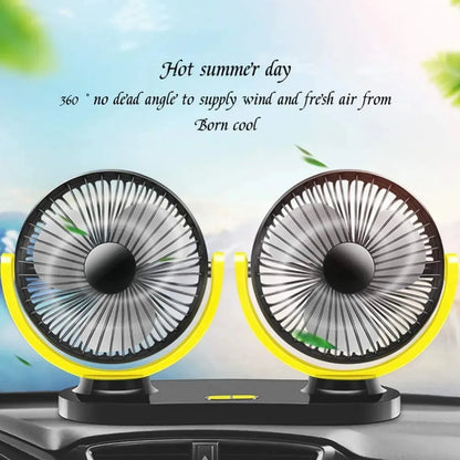 5V / 12v / 24V Car USB Fan Cooling Car Fan Dual Head Car fan 3 Speeds Adjustable For Auto Cooler Air Fan Car Accessories fan