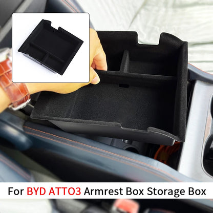 For BYD Atto3 Atto 3 2022 2023 2024 EV Yuan Plus Interior Accessories ABS Car Center Console Armrest Box Storage Tray Holder