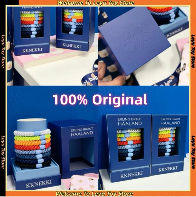 Genuine Kknekki Limited Edition Erling Haaland Signature Hair Ties 8-Piece Gift Box Fashionable Peripheral Hair Cords As Gifts