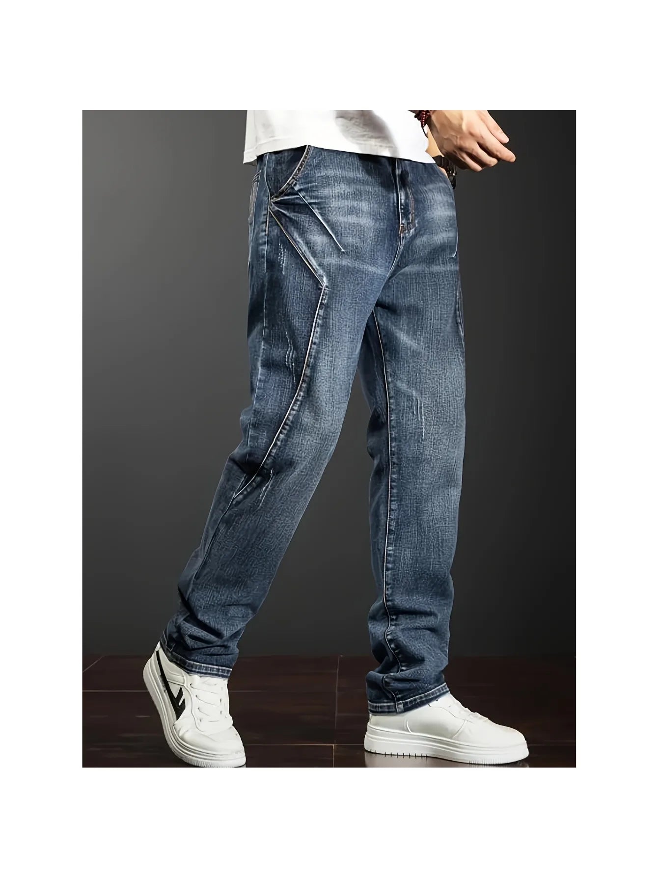 FY10094 Men's loose jeans, loose men's jeans, men's cargo pants, spliced casual pants mens jeans men pants men pants