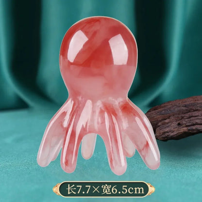 4PCS Resin Octopus Scalp Massage Brush Meridian Scraping Acupuncture Gua Sha Fatigue Relief Relaxation Tool for SPA